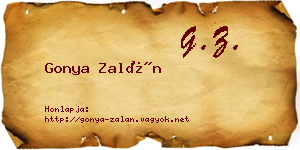 Gonya Zalán névjegykártya